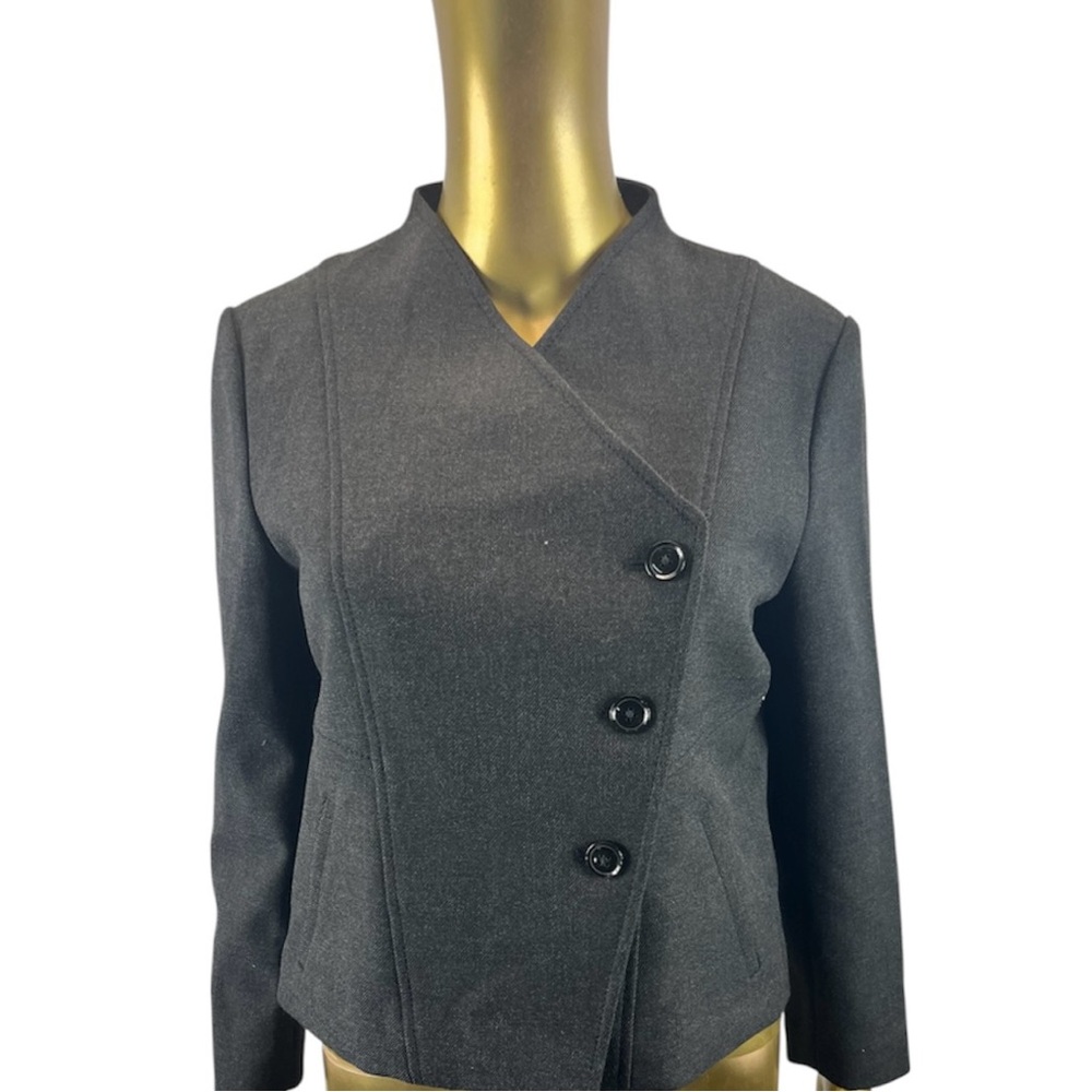 Banana Republic Black Asymmetric Button Blazer Jacket